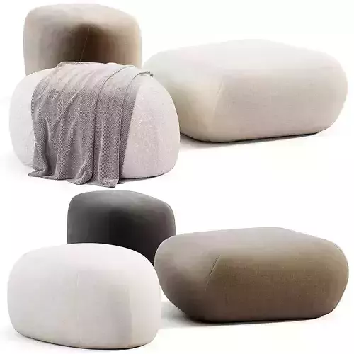 Pebble Rubble Pouf By Moroso Low-poly 3D model