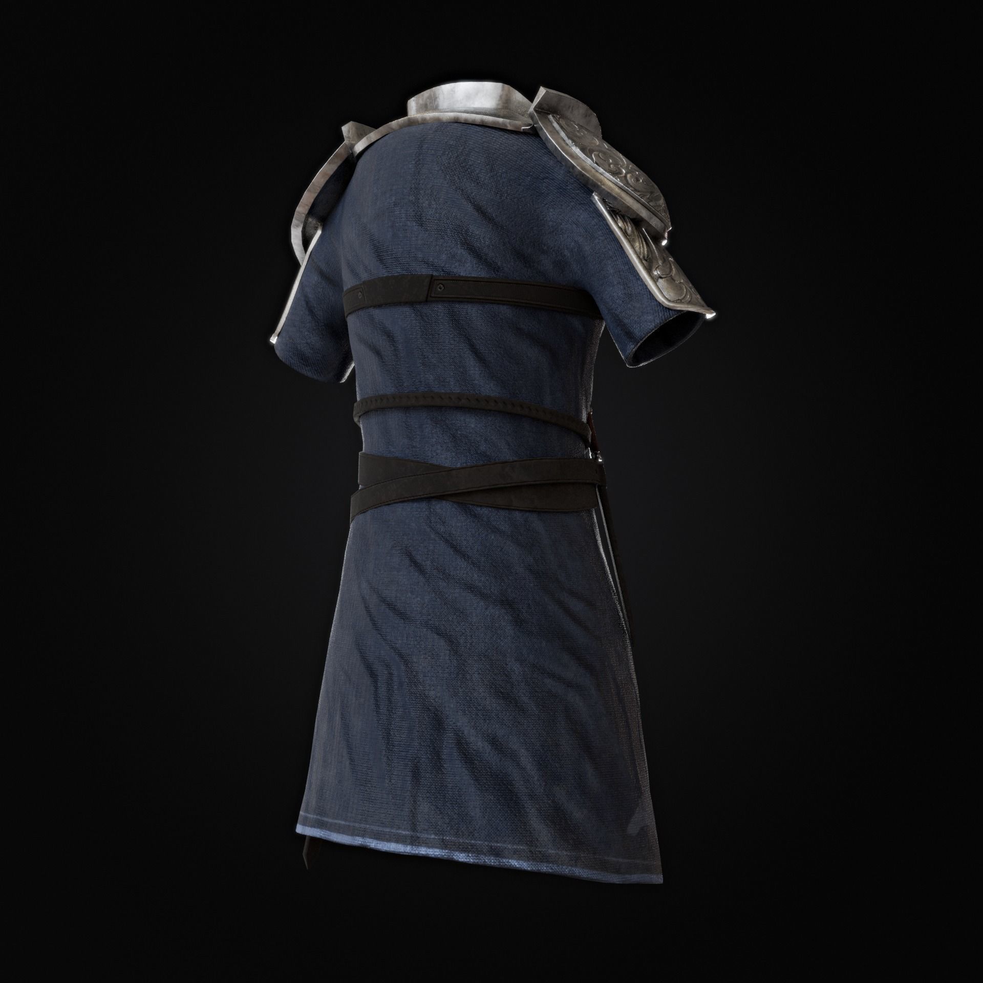 knight armor Low-poly 3D model_1