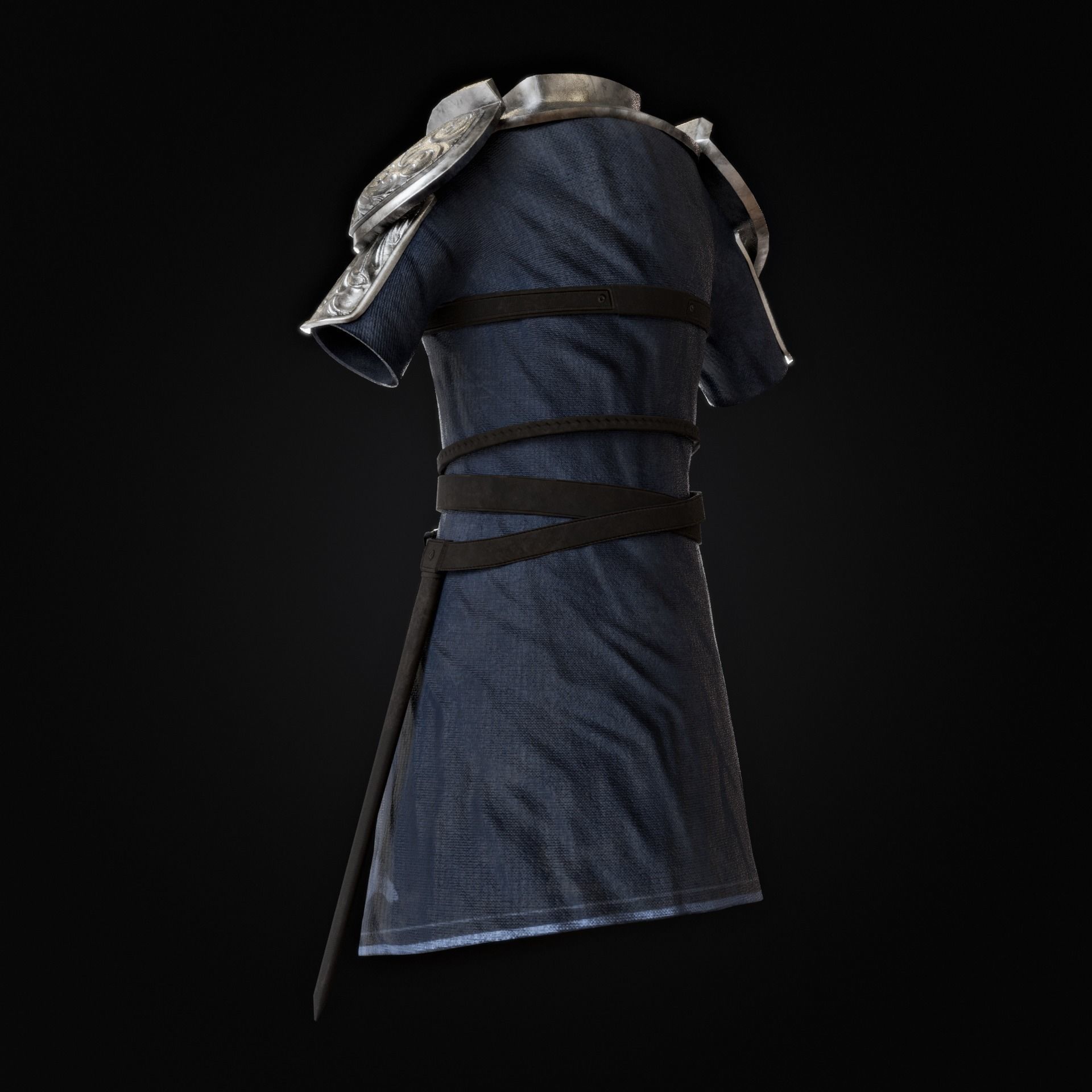 knight armor Low-poly 3D model_5