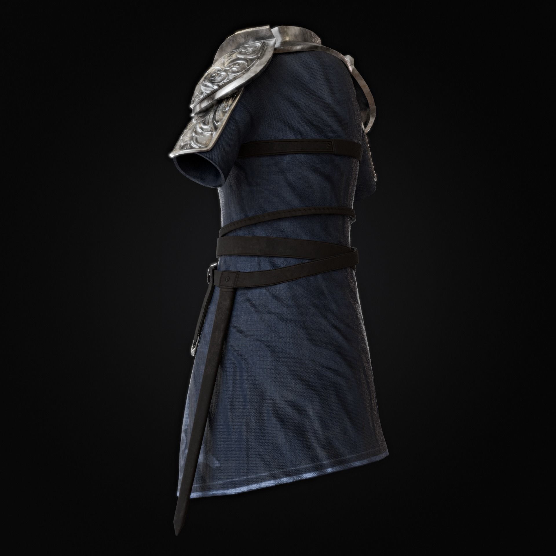 knight armor Low-poly 3D model_6
