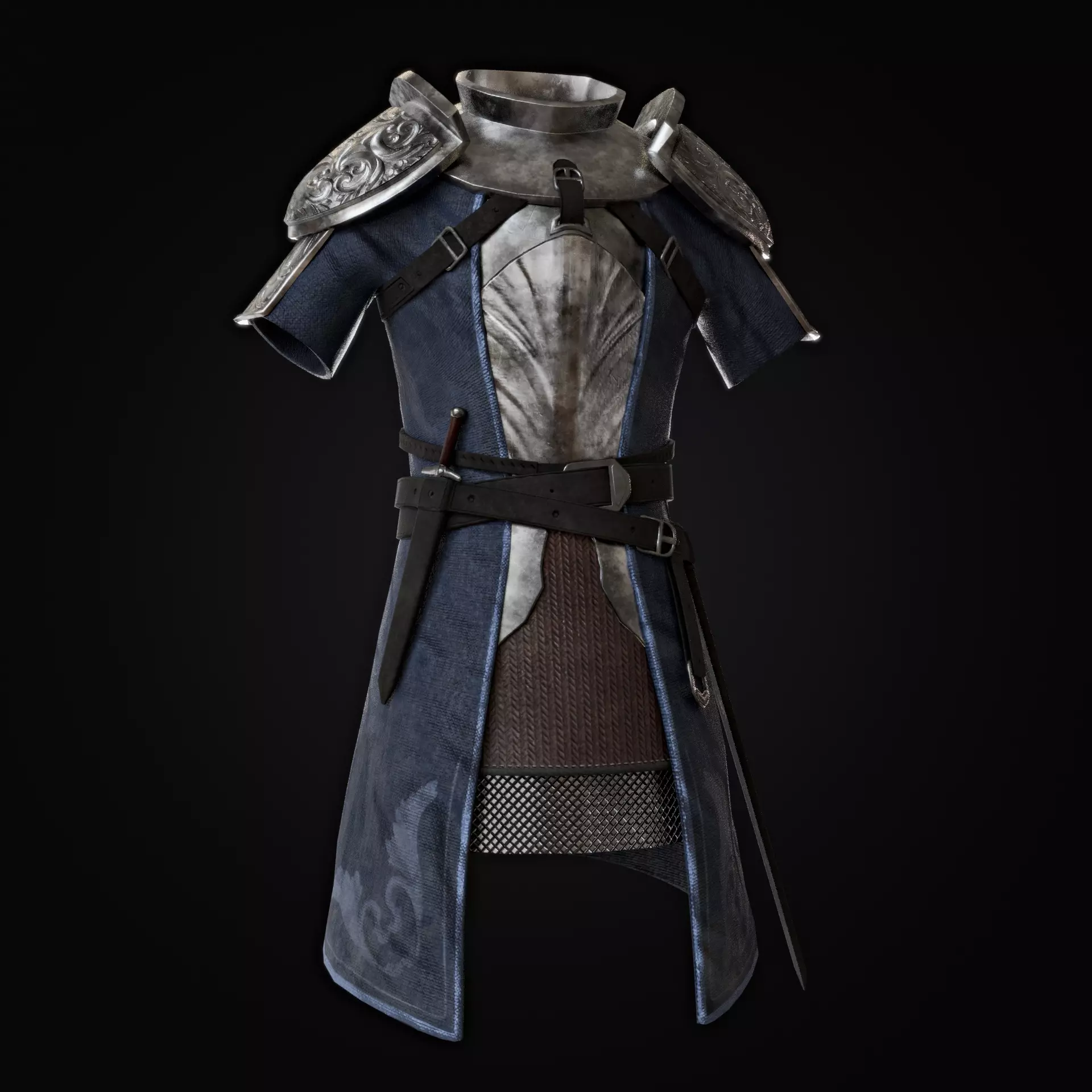 knight armor Low-poly 3D model_0