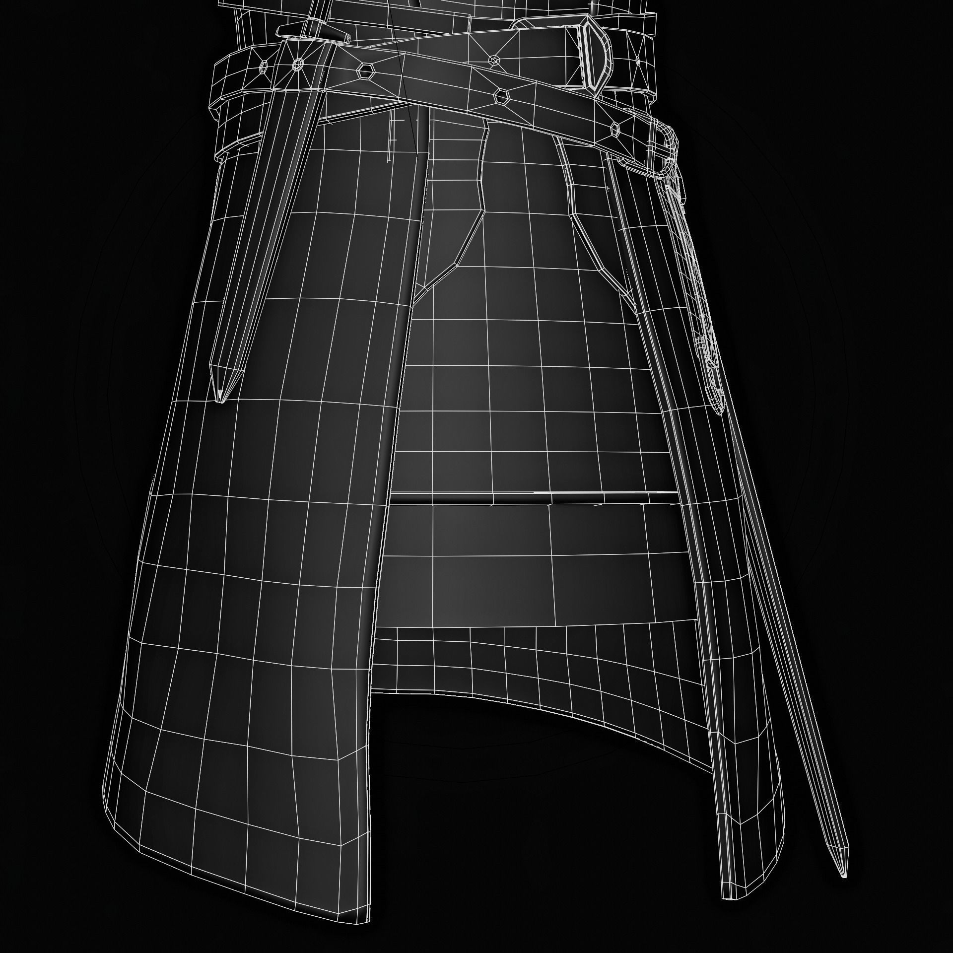 knight armor Low-poly 3D model_8