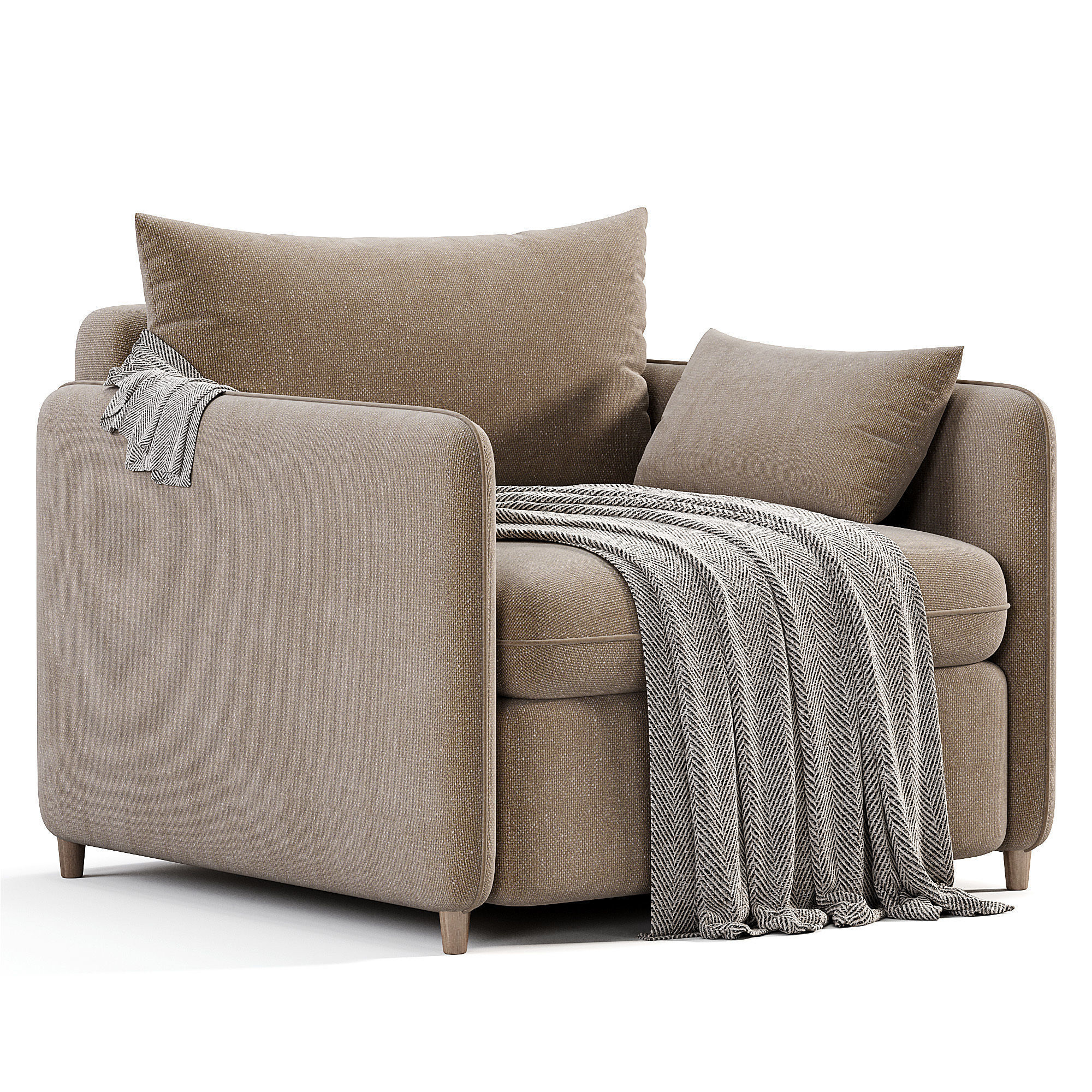 Mons Wagon Armchair By Skdesign Low-poly 3D model_2