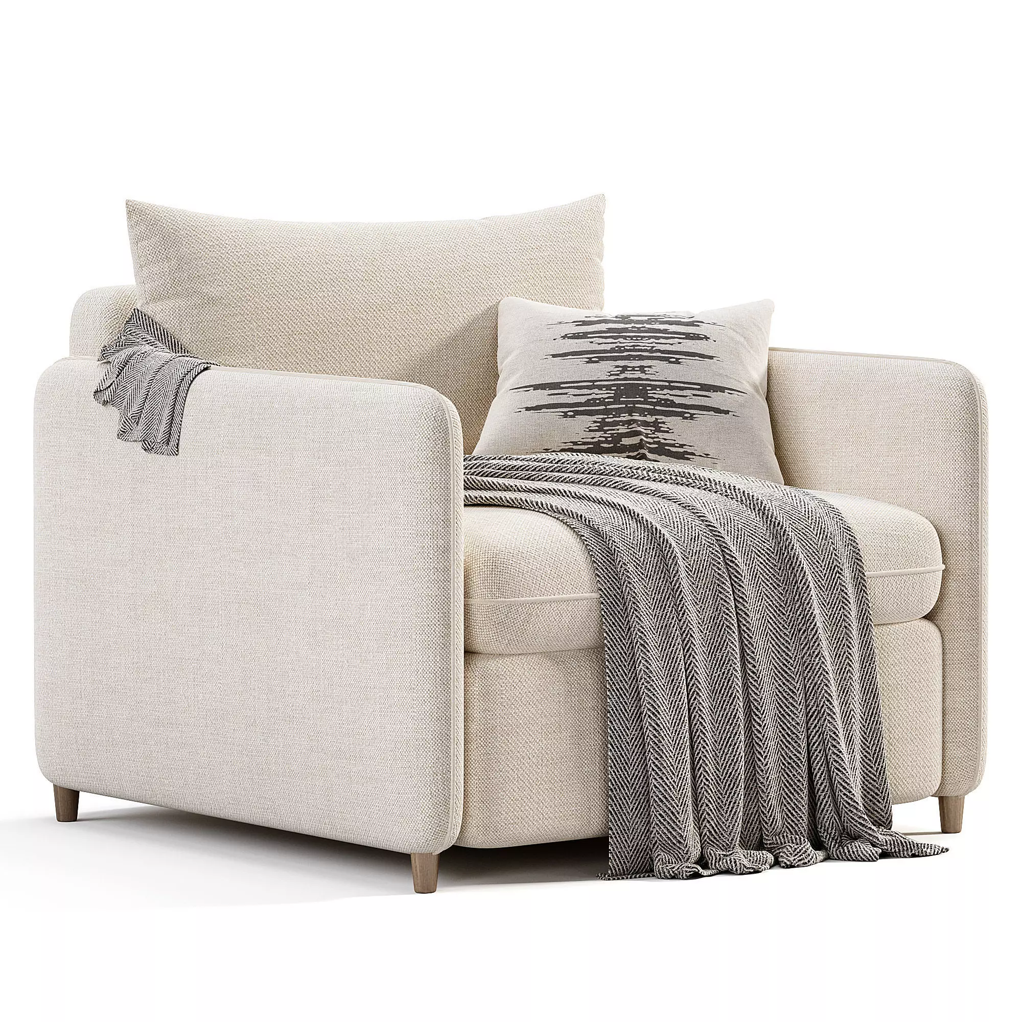 Mons Wagon Armchair By Skdesign Low-poly 3D model_0