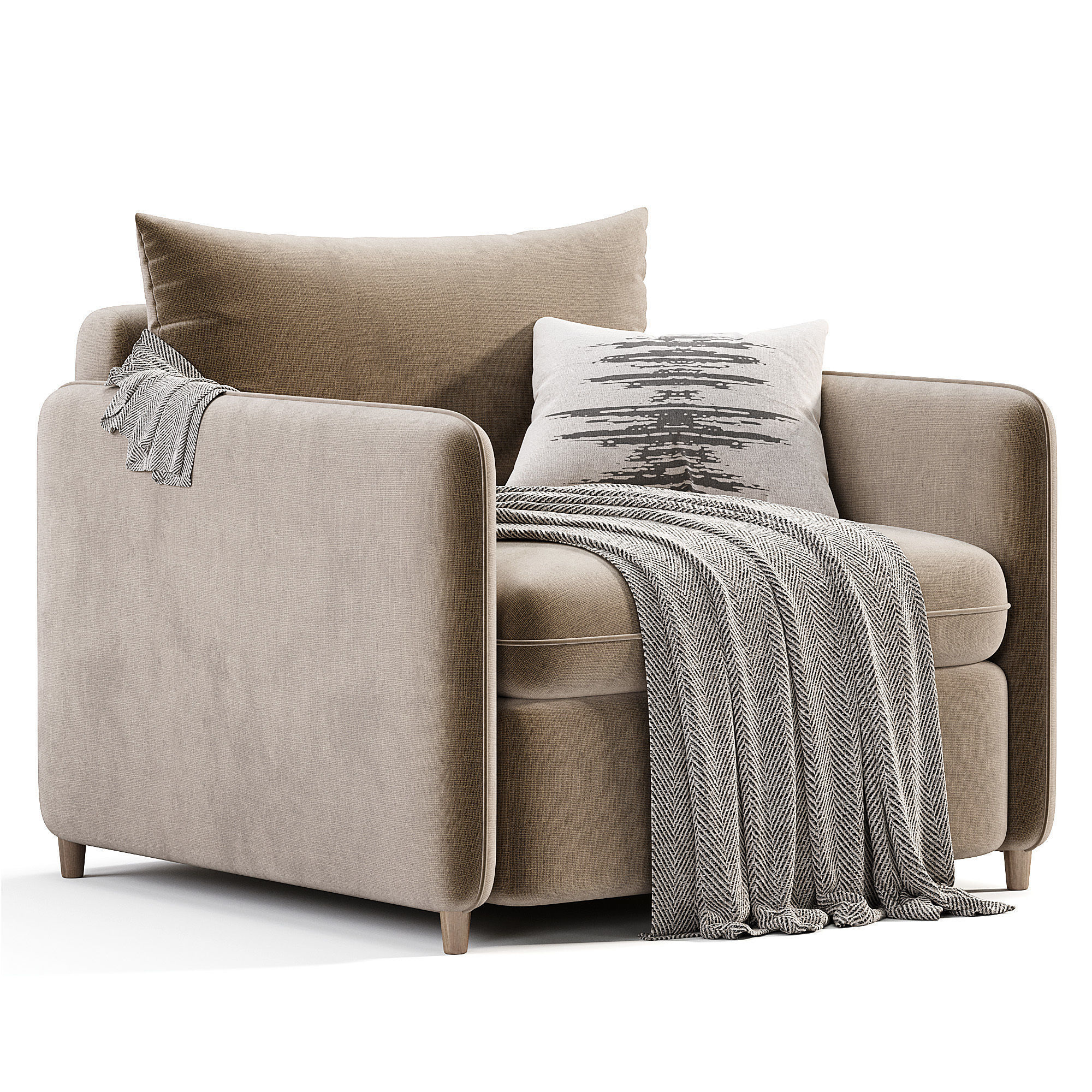 Mons Wagon Armchair By Skdesign Low-poly 3D model_4