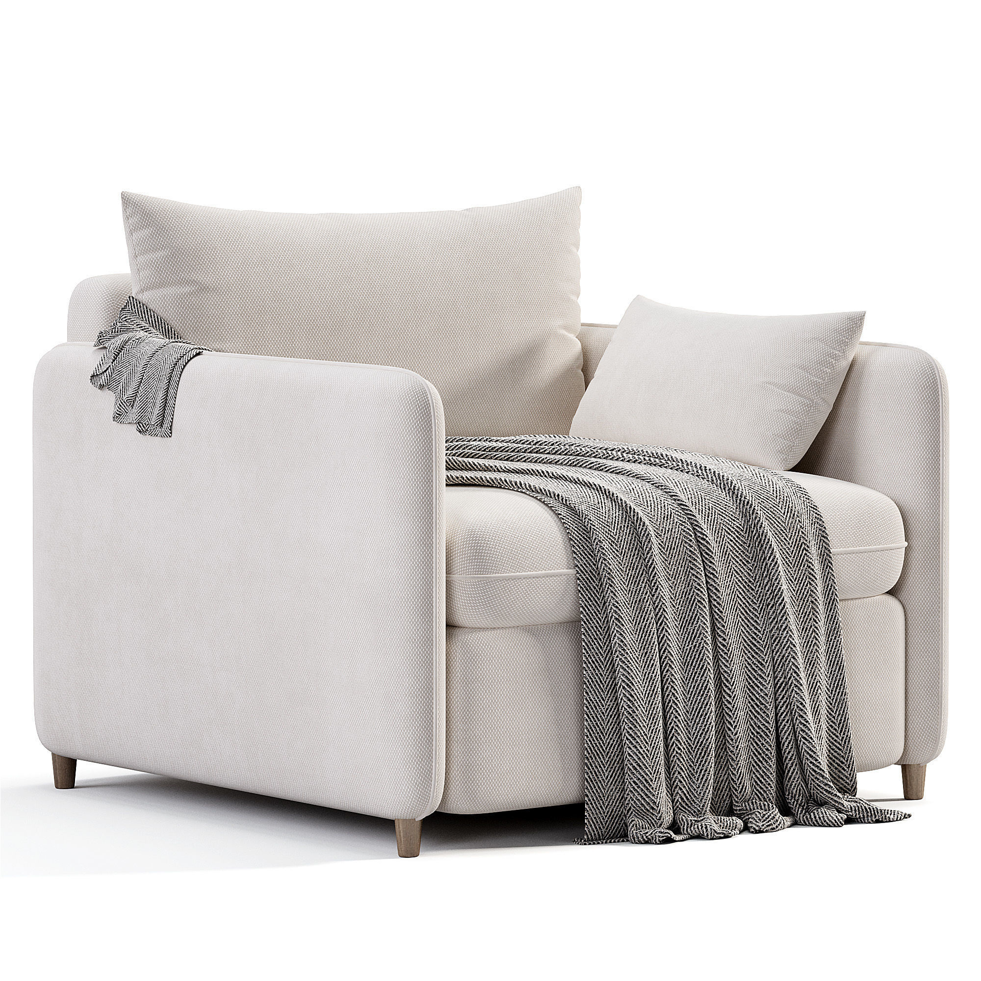 Mons Wagon Armchair By Skdesign Low-poly 3D model_3