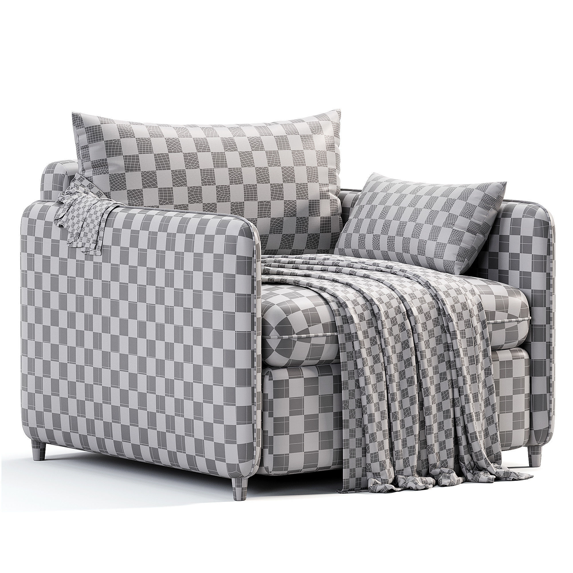 Mons Wagon Armchair By Skdesign Low-poly 3D model_5