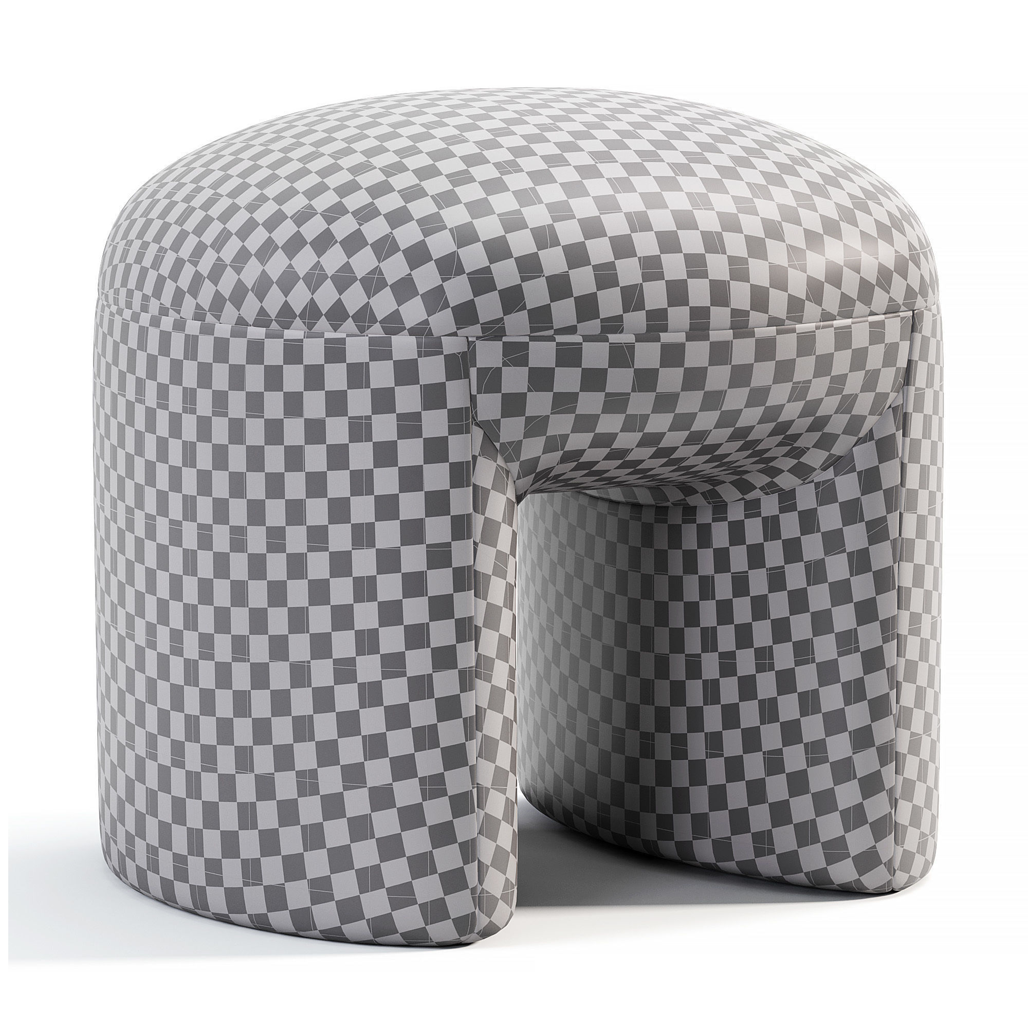 Pouf Tissu Effet Laine Bouclette Lomos Low-poly 3D model_6