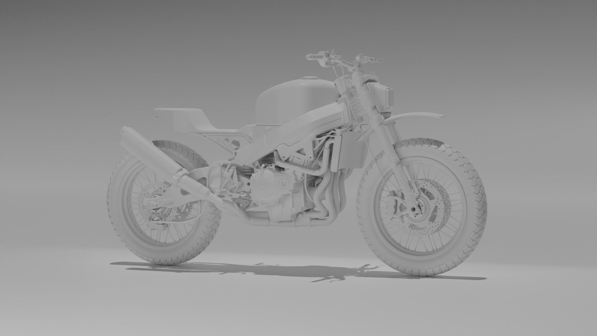 Custom Honda Scrambler Low-poly 3D model_5