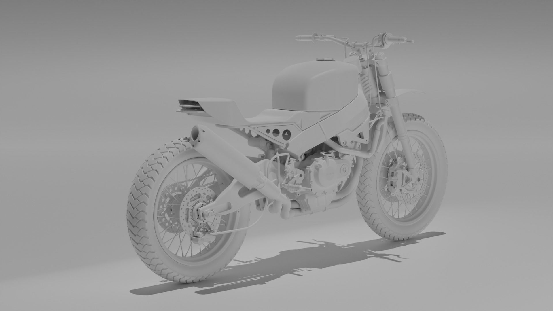 Custom Honda Scrambler Low-poly 3D model_6