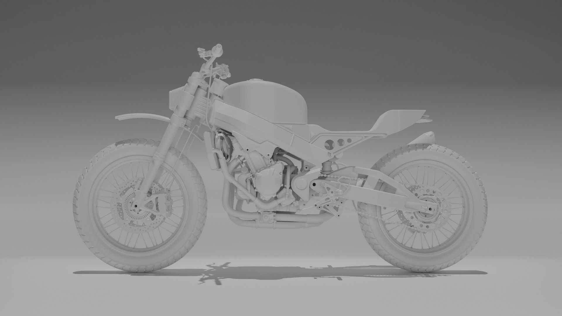 Custom Honda Scrambler Low-poly 3D model_8