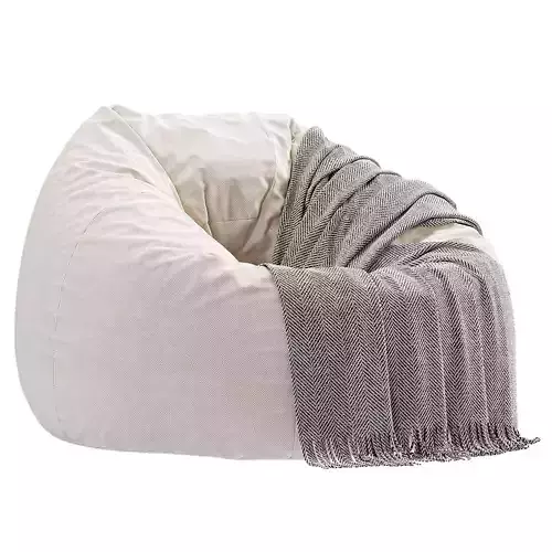 Hartford Corduroy Refillable Classic Bean Bag Low-poly 3D model