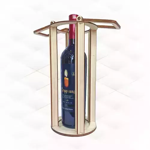 Wine gift box with handles laser cutting design