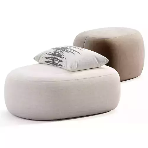 Pouf Bily Boucle Beige Low-poly 3D model
