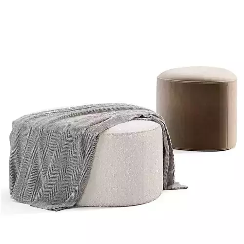 Pebble Ottoman Pouf Low-poly 3D model