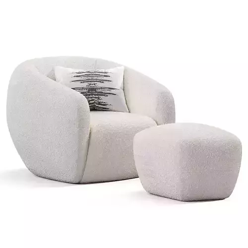 Asymmetry Armchair Low-poly 3D model