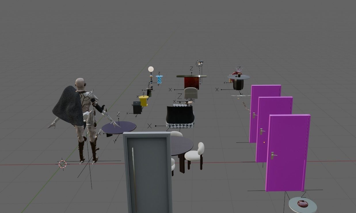 Collection about furniture tables chairs  lamps and Humanoid 3D print model_10