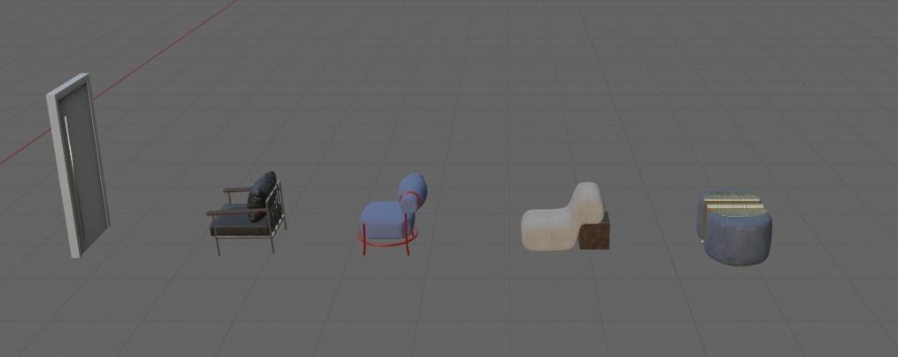 Collection about furniture tables chairs  lamps and Humanoid 3D print model_2