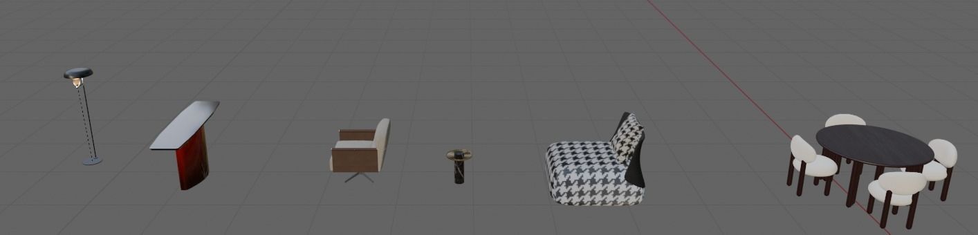 Collection about furniture tables chairs  lamps and Humanoid 3D print model_14