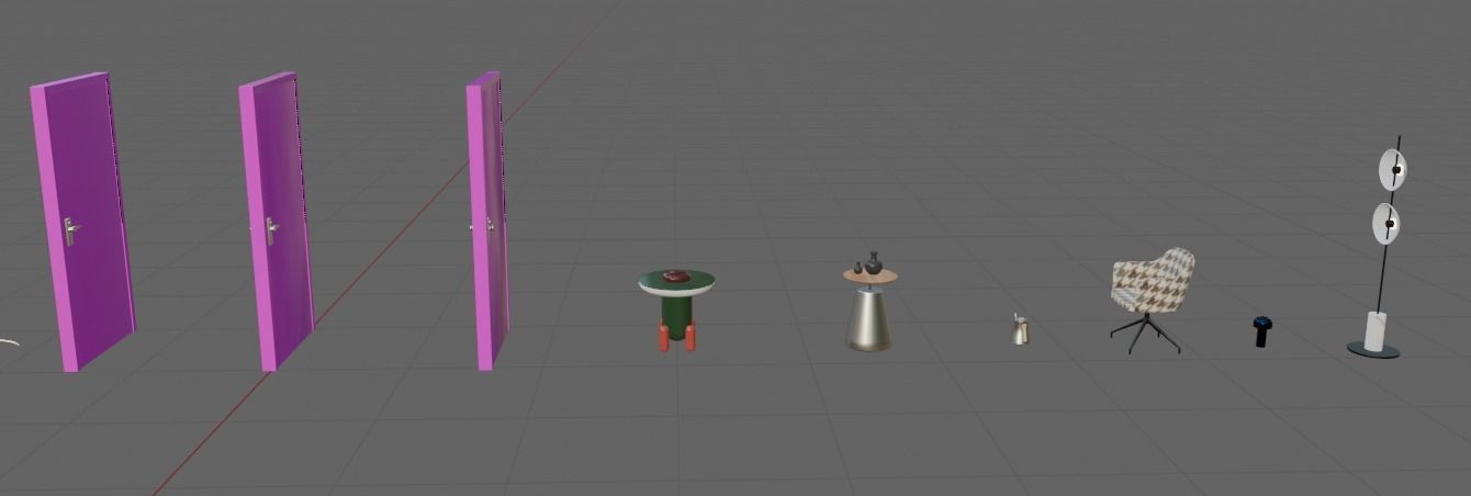 Collection about furniture tables chairs  lamps and Humanoid 3D print model_12