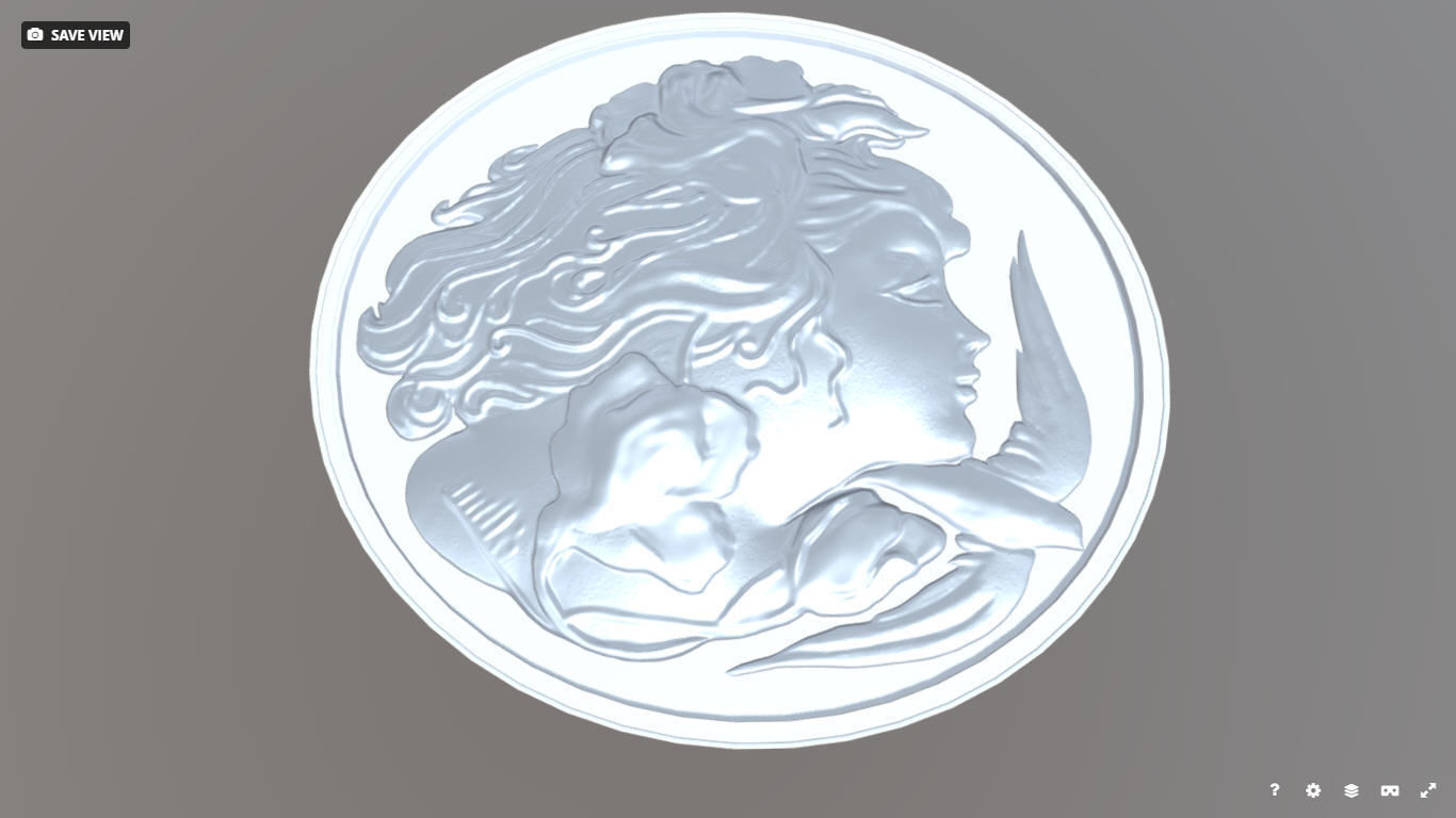 girl face relief  3D model_1