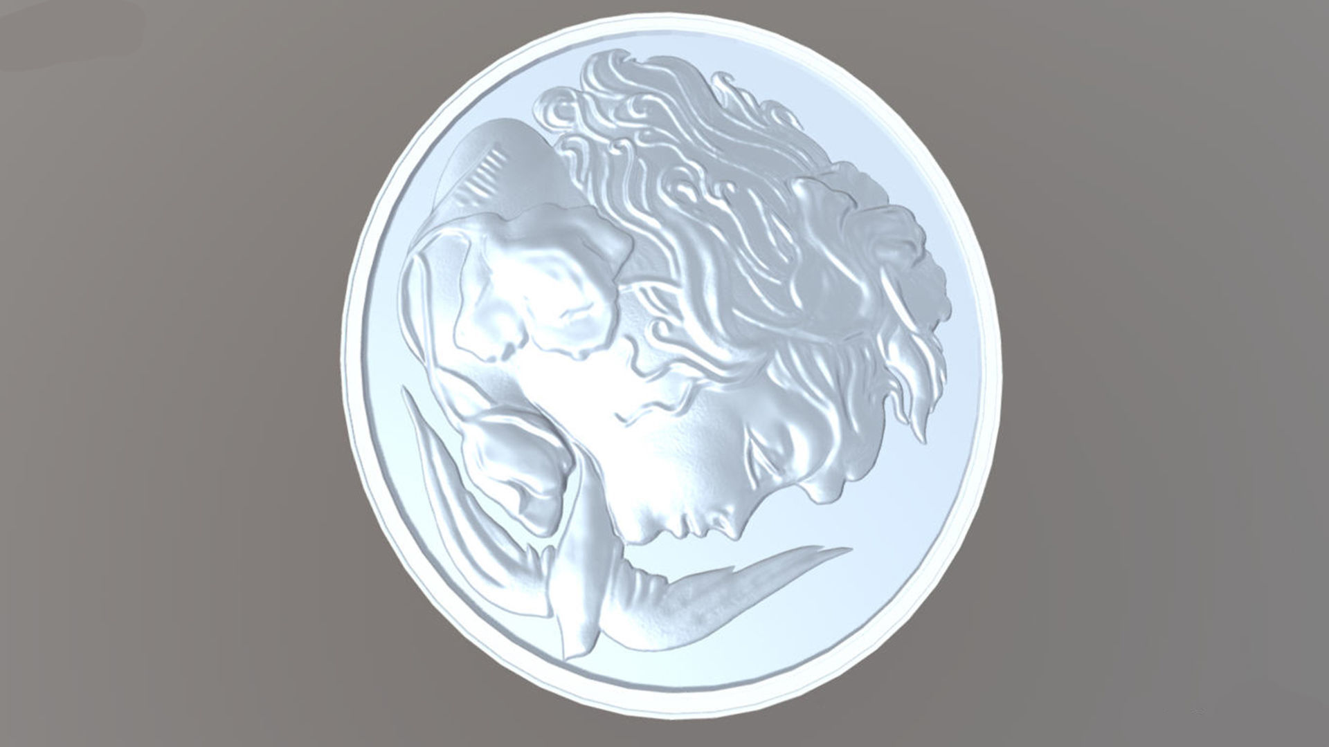 girl face relief  3D model_5