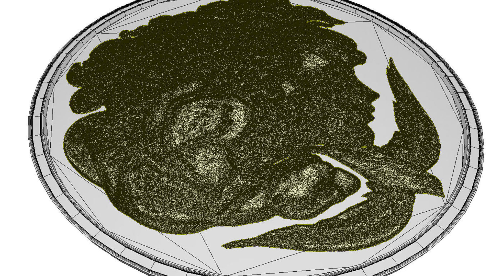 girl face relief  3D model_7