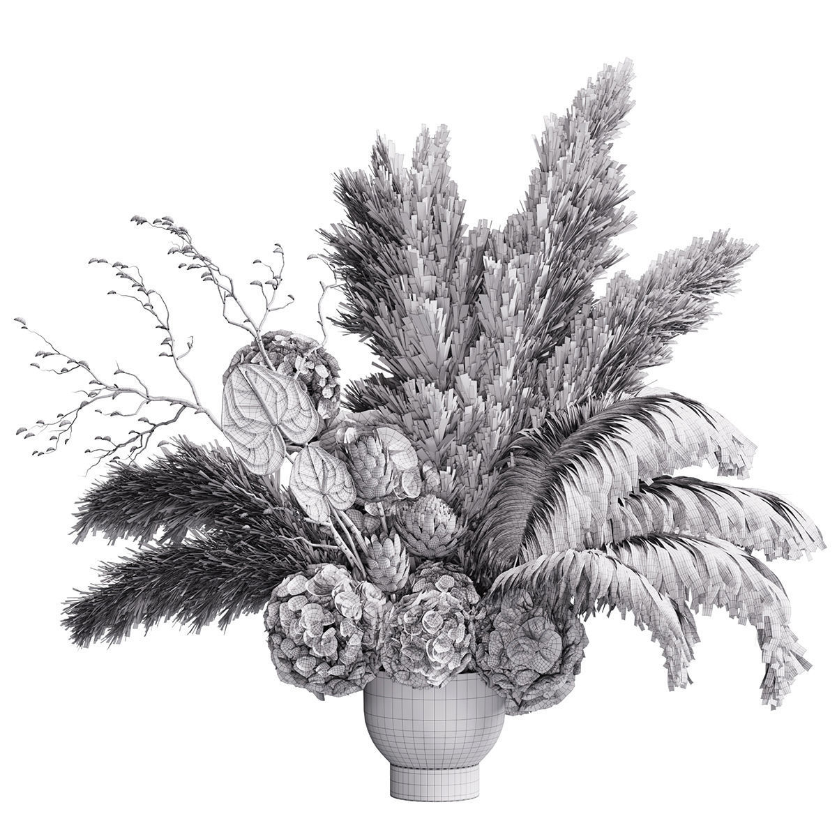 Flower In Vase 41 3D model_3