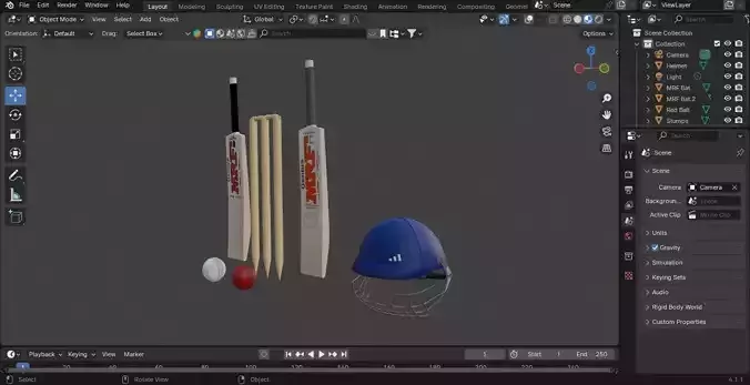 CRICKET Low-poly 3D model