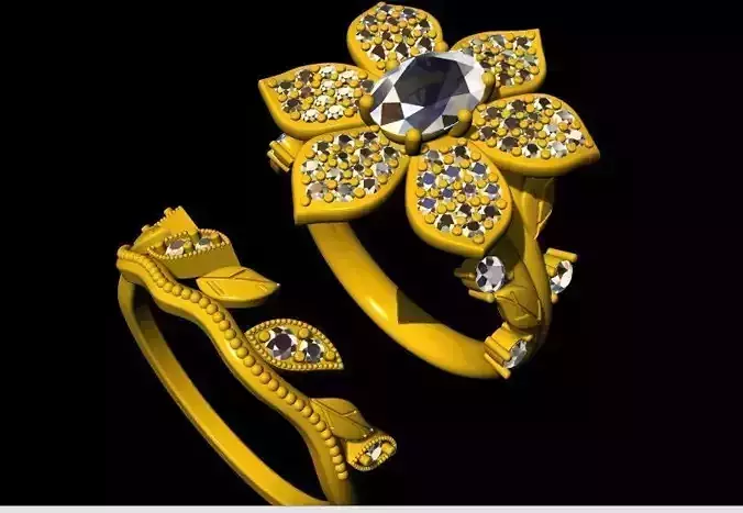 Flower Cocktail Ring 3dm file