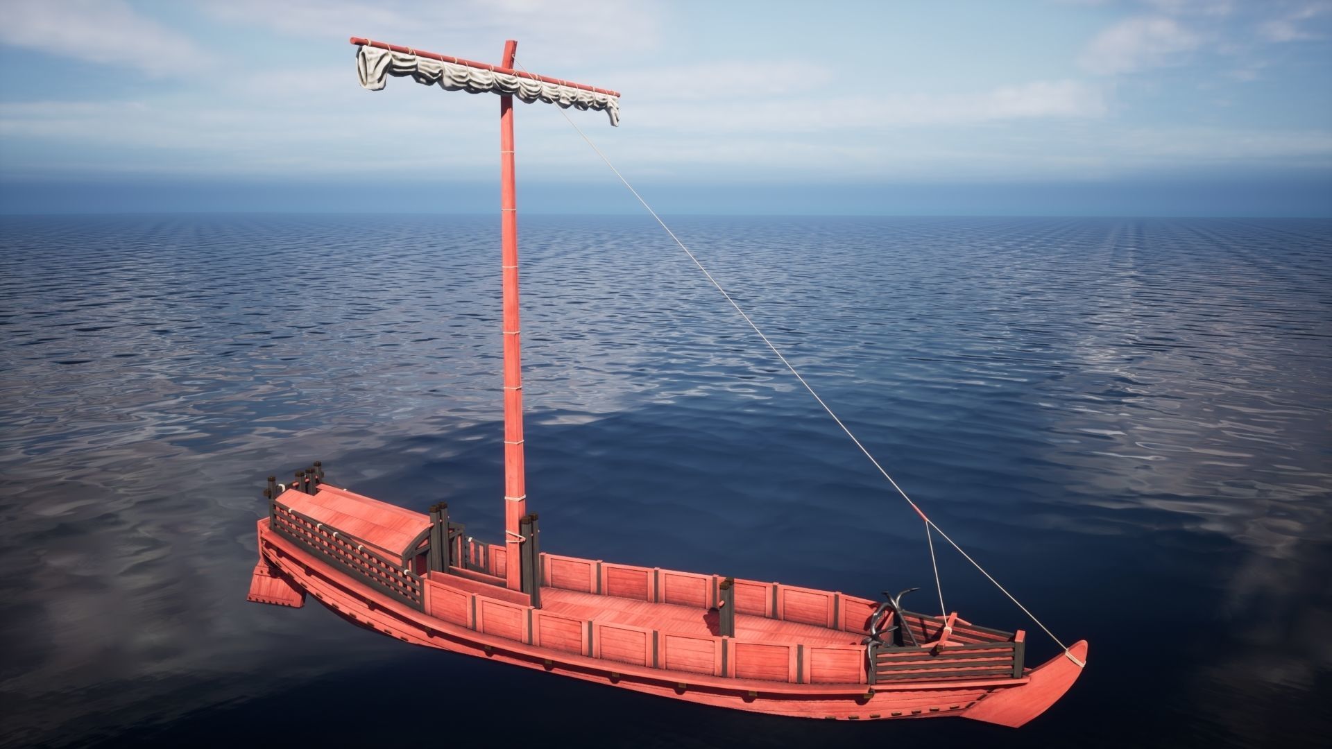 Godairikisen Japanese Ship Low-poly 3D model_29