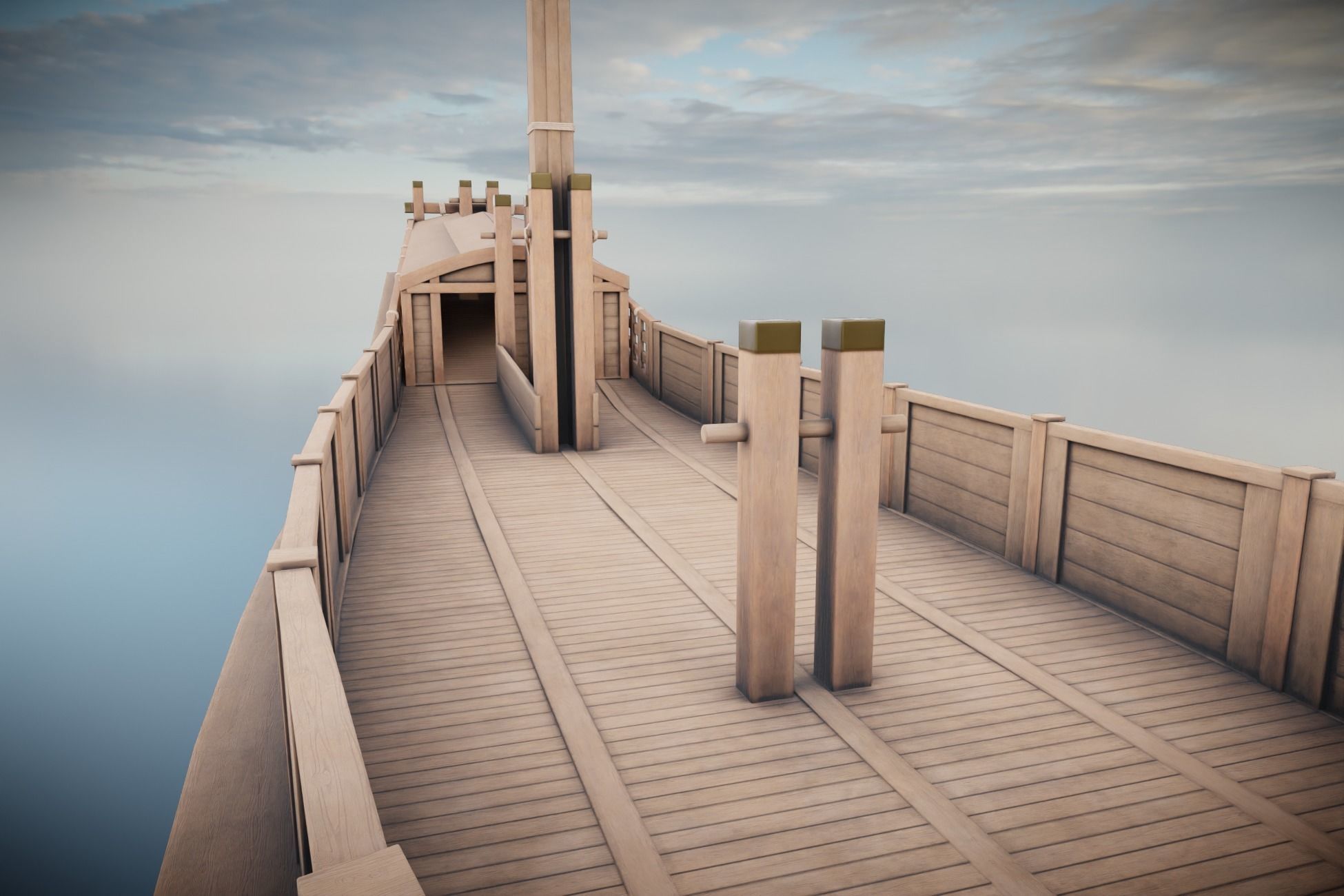 Godairikisen Japanese Ship Low-poly 3D model_7