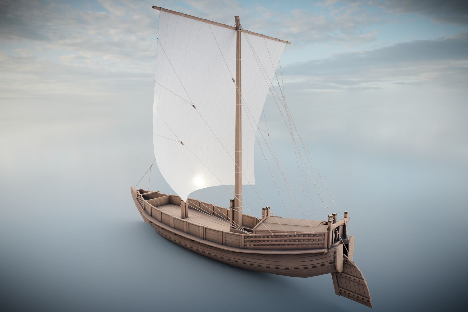 Godairikisen Japanese Ship Low-poly 3D model_4