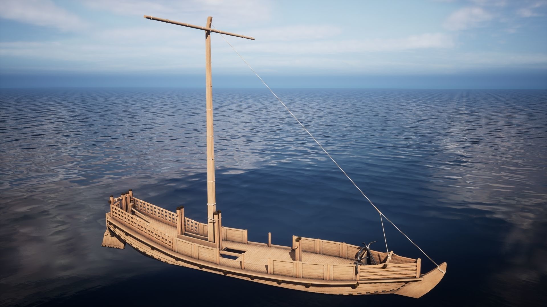 Godairikisen Japanese Ship Low-poly 3D model_27