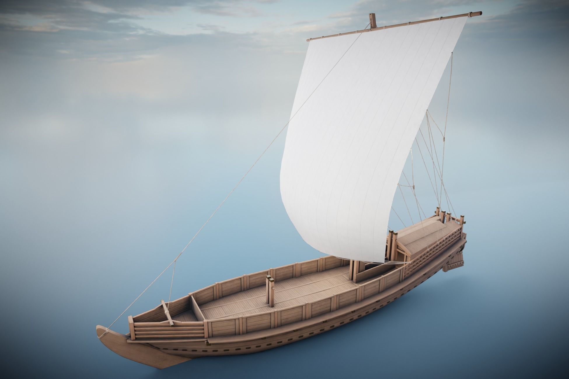 Godairikisen Japanese Ship Low-poly 3D model_12