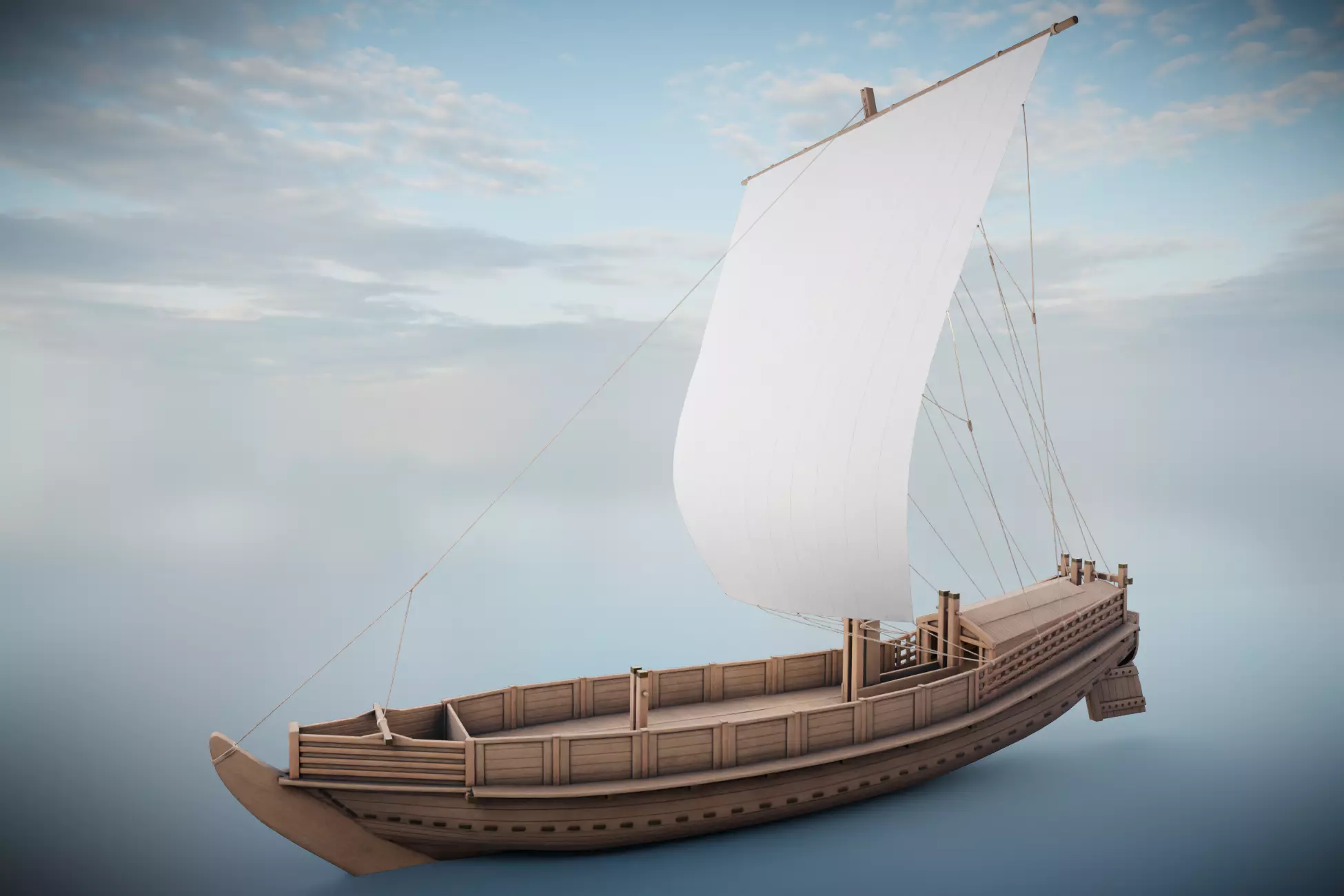 Godairikisen Japanese Ship Low-poly 3D model_0