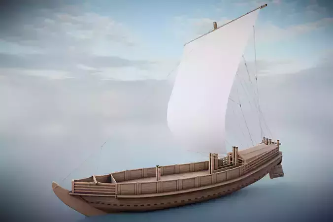 Godairikisen Japanese Ship Low-poly 3D model