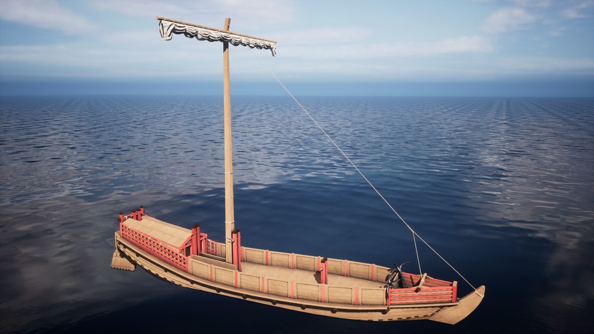 Godairikisen Japanese Ship Low-poly 3D model_28