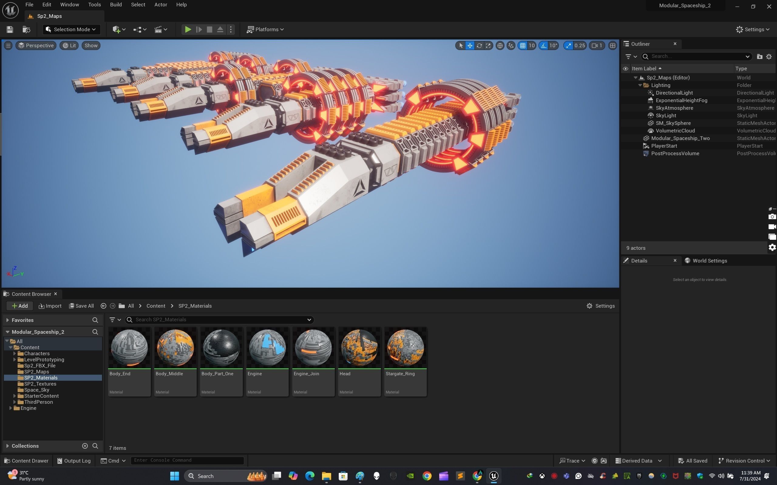 Modular Spaceship Two Low-poly 3D model_23