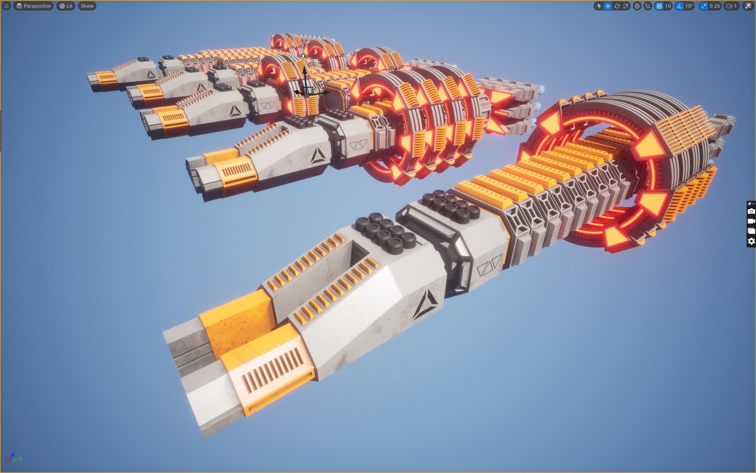 Modular Spaceship Two Low-poly 3D model_26