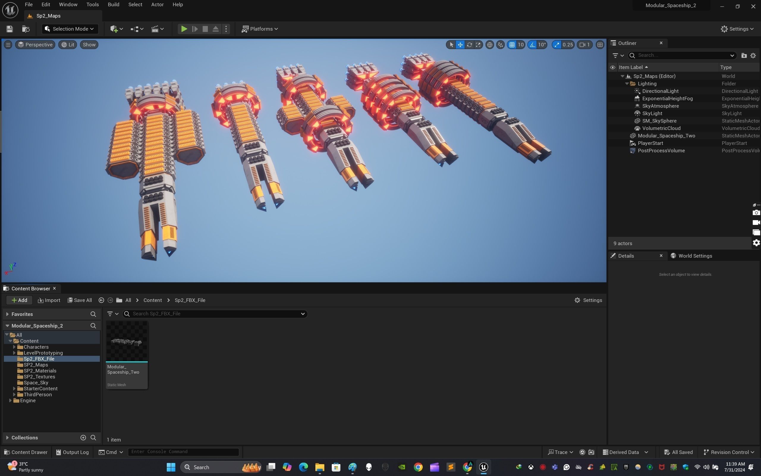 Modular Spaceship Two Low-poly 3D model_24