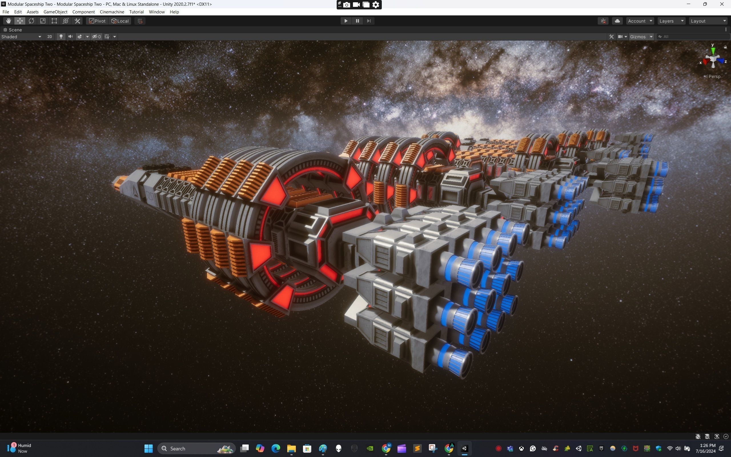 Modular Spaceship Two Low-poly 3D model_16