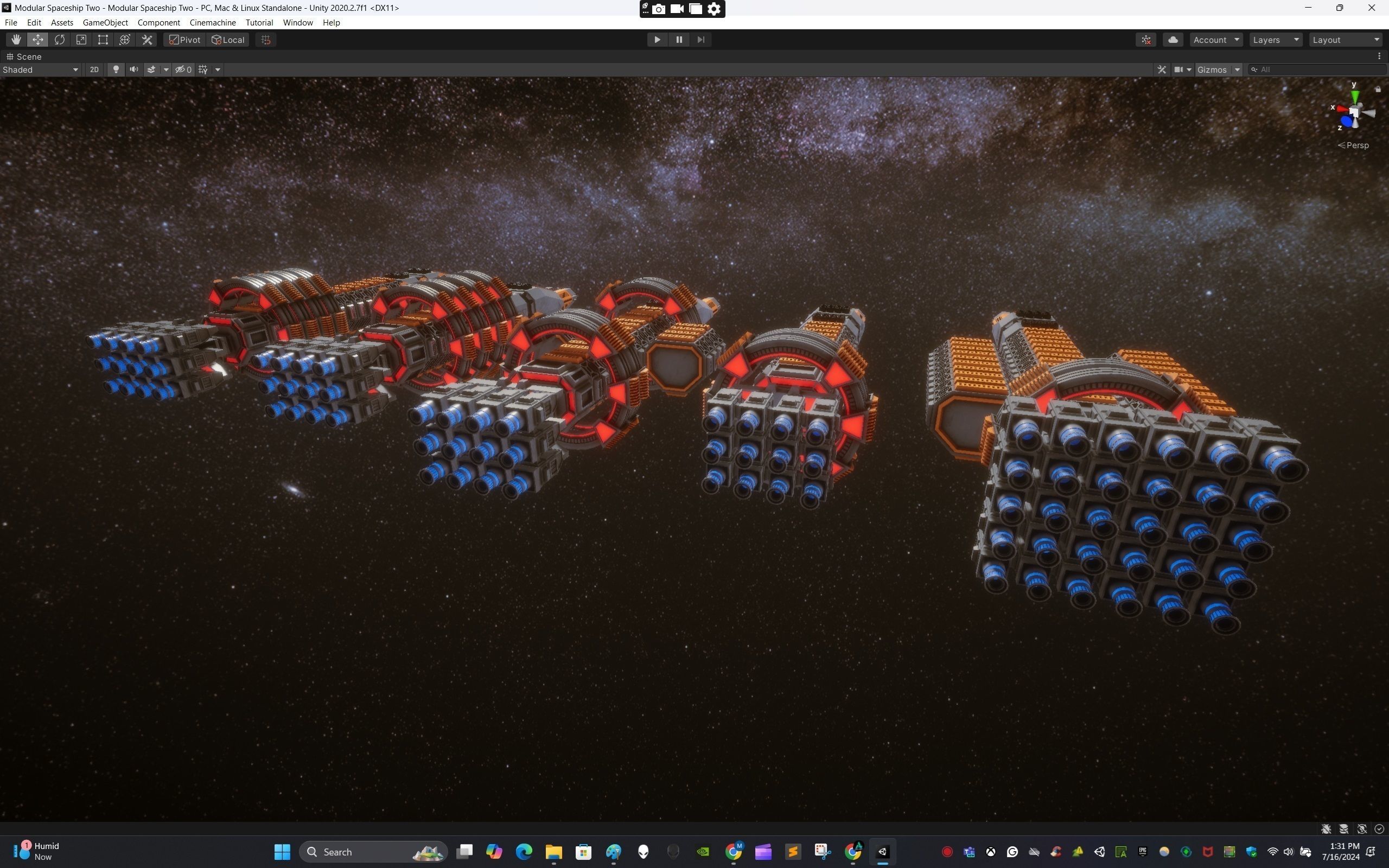 Modular Spaceship Two Low-poly 3D model_20