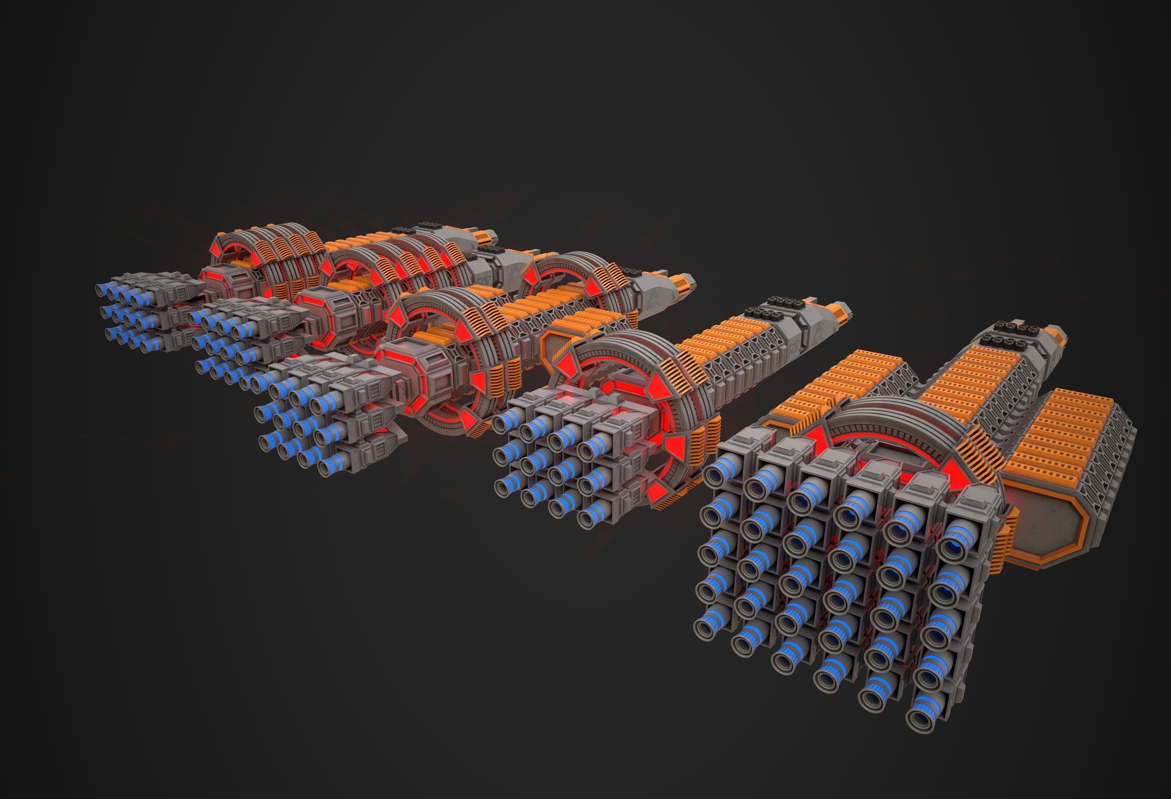 Modular Spaceship Two Low-poly 3D model_10