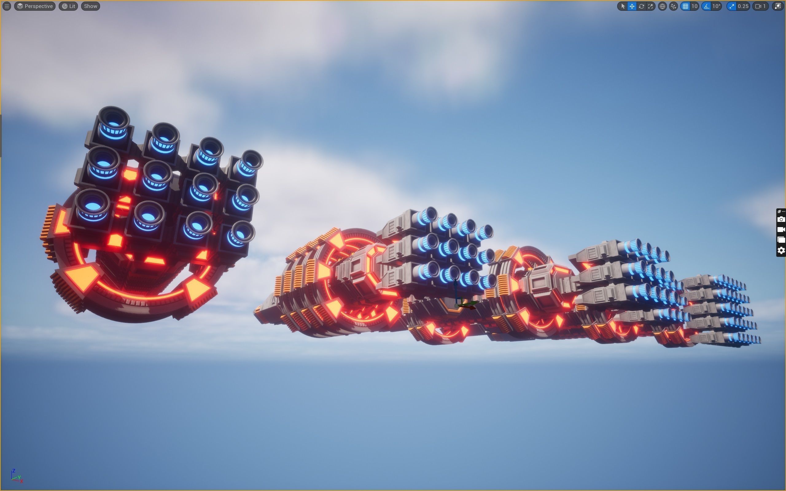 Modular Spaceship Two Low-poly 3D model_27