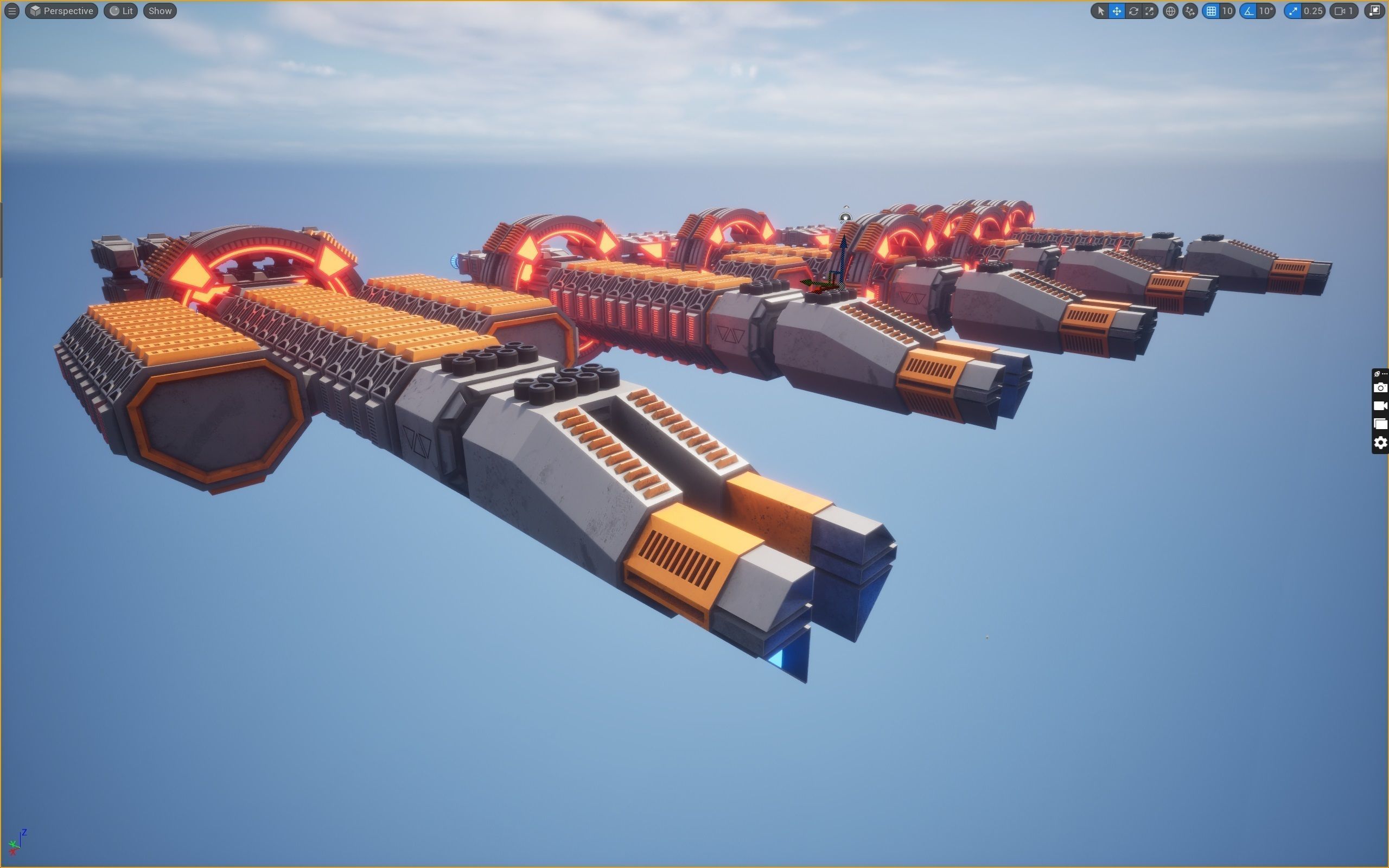 Modular Spaceship Two Low-poly 3D model_25