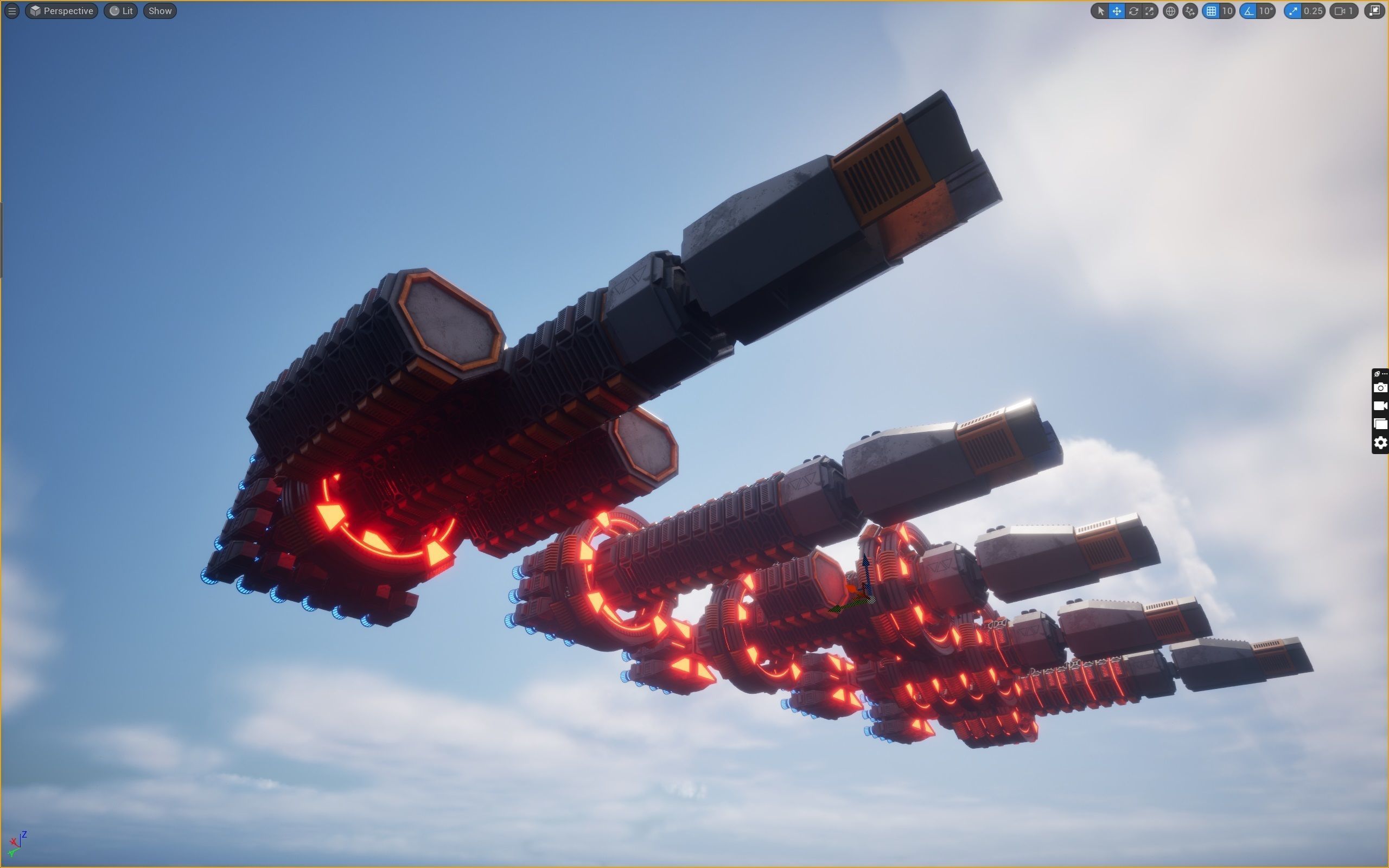 Modular Spaceship Two Low-poly 3D model_28