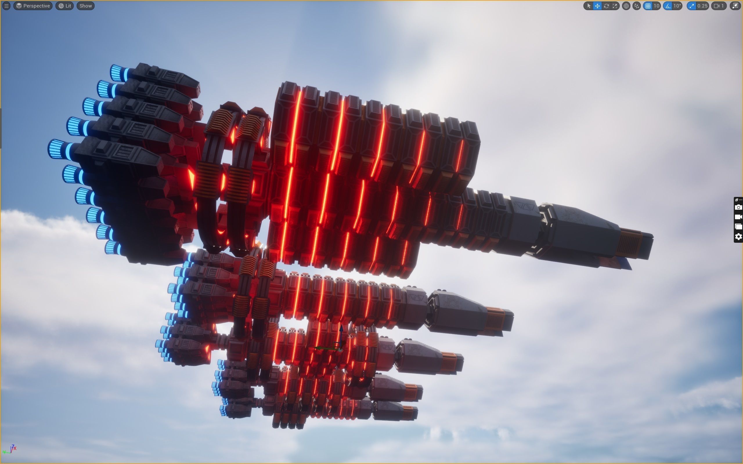 Modular Spaceship Two Low-poly 3D model_29