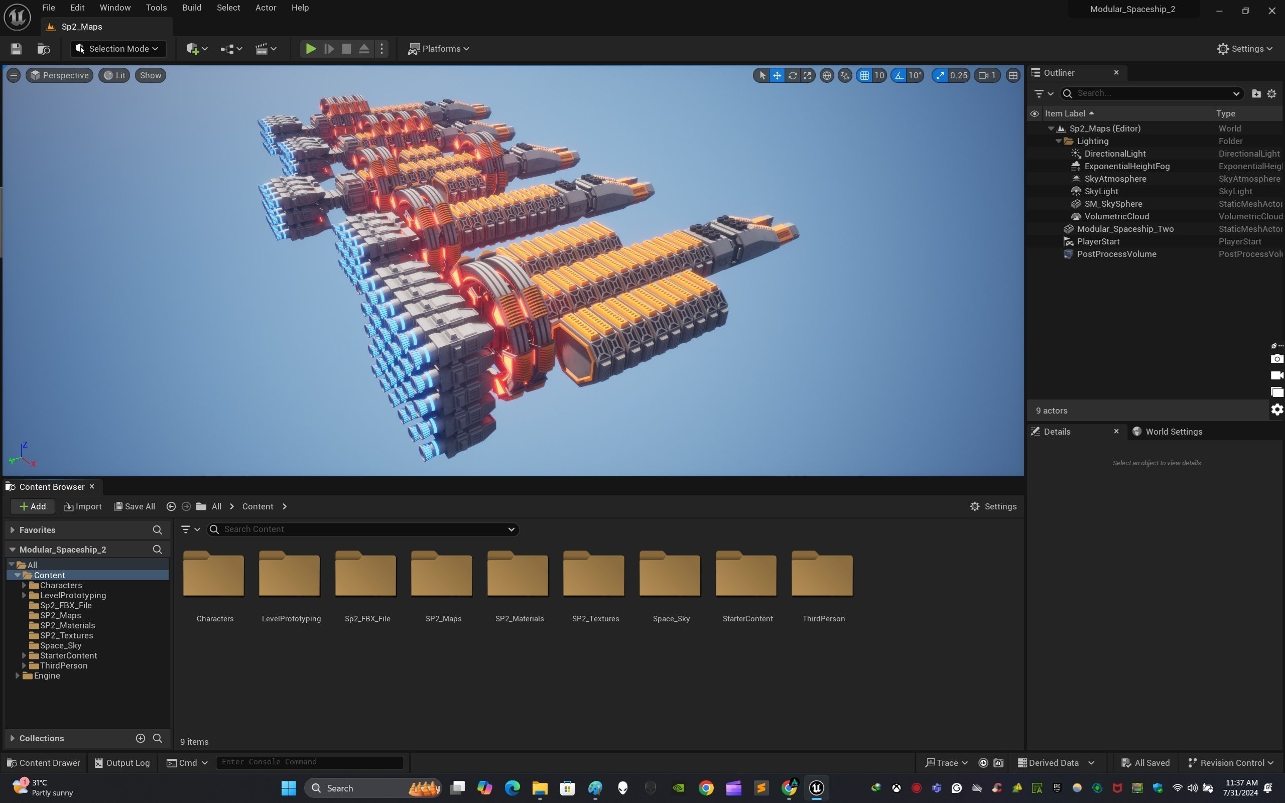 Modular Spaceship Two Low-poly 3D model_21