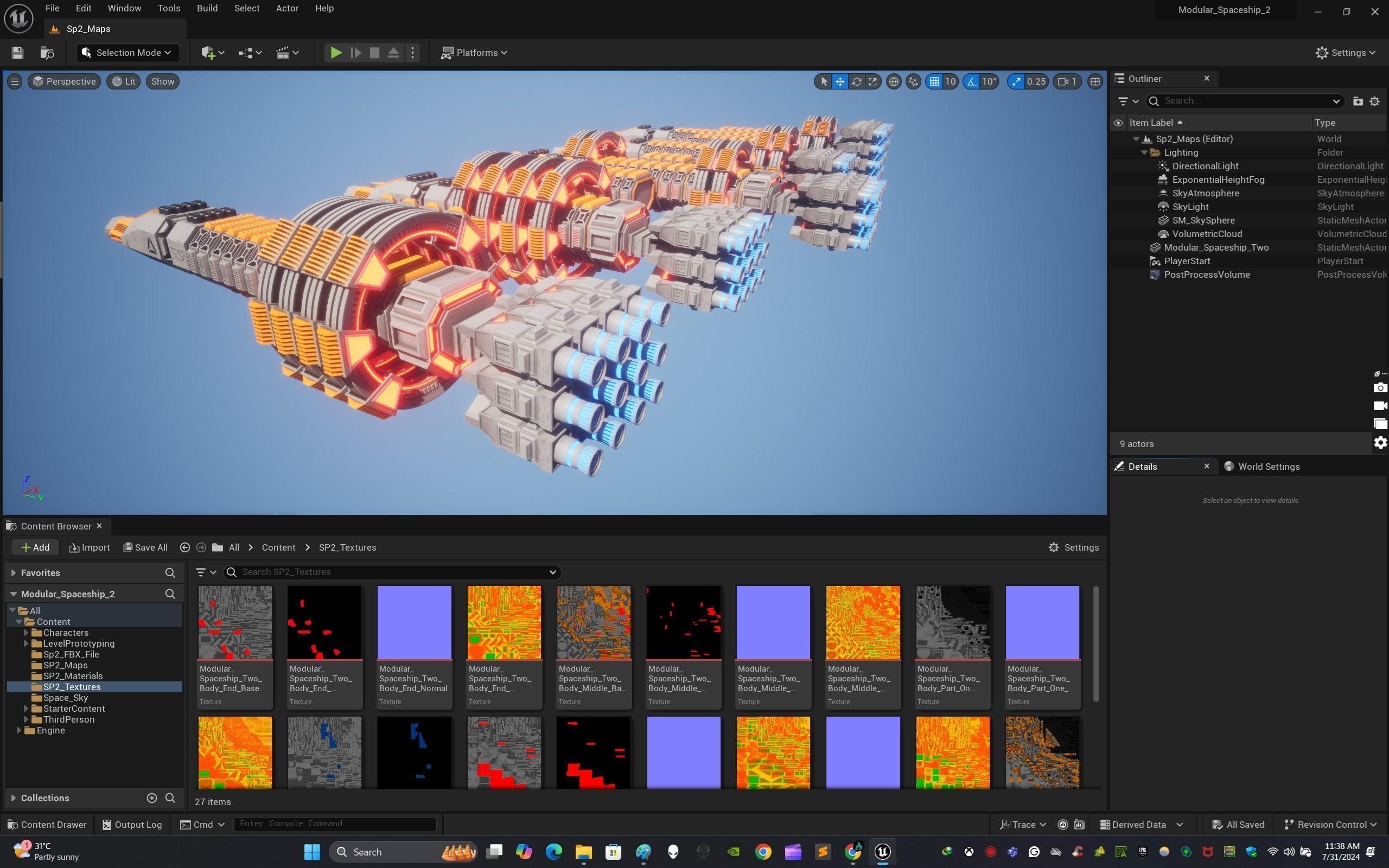 Modular Spaceship Two Low-poly 3D model_22